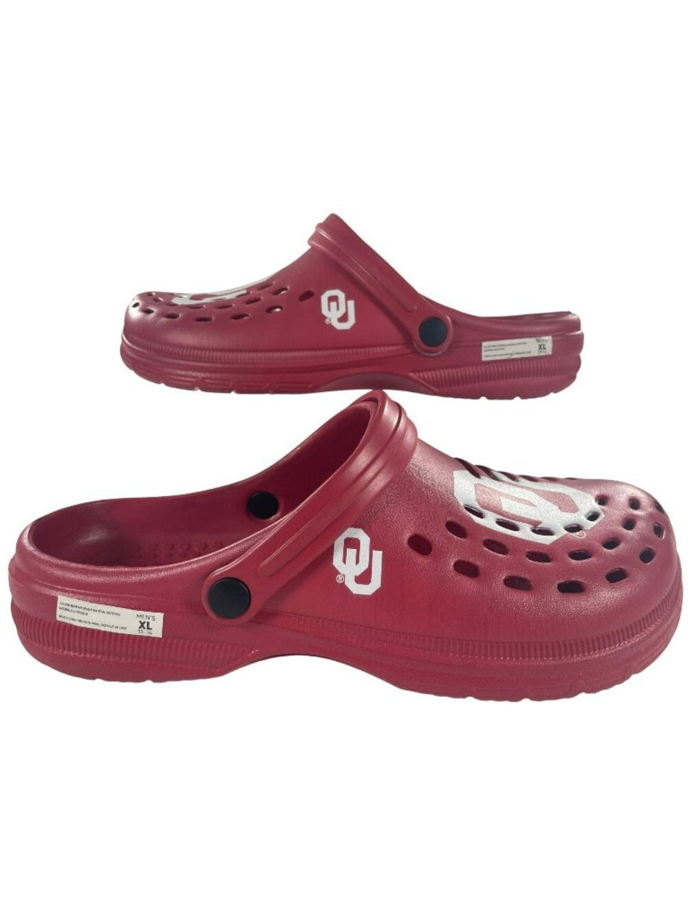 Foco Oklahomo University Red Foco OU Logo Clogs Slip-On Men's Sz XL (13-14) NEW